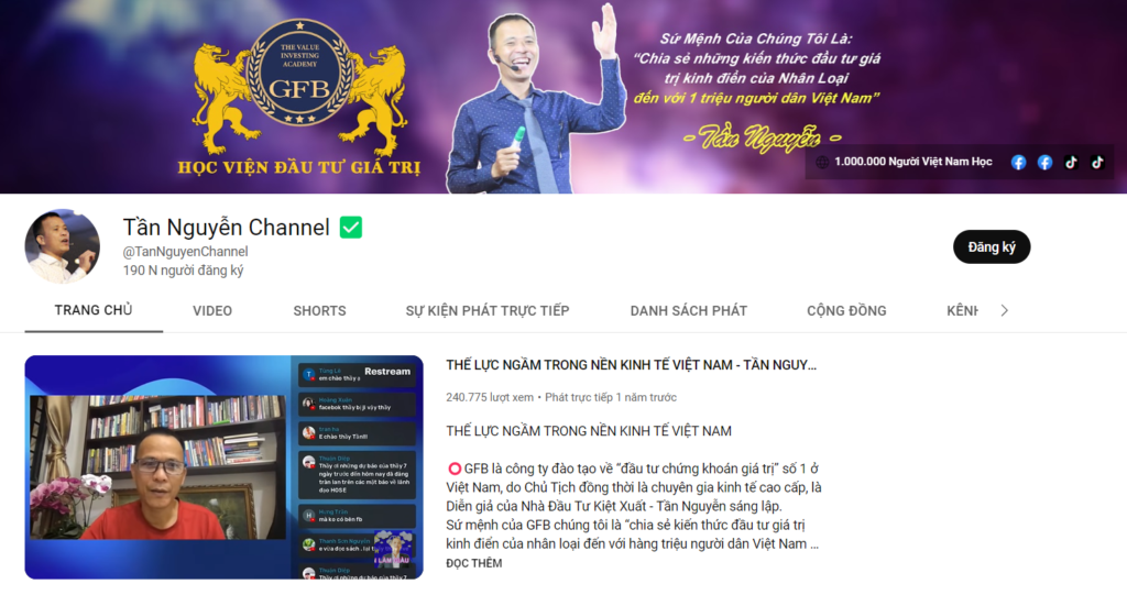 Kênh Youtube chính thức của Tần Nguyễn
