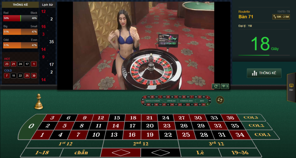 Âm thanh vui tươi cùng MC nói chuyện hài hước tại bàn chơi Roulette