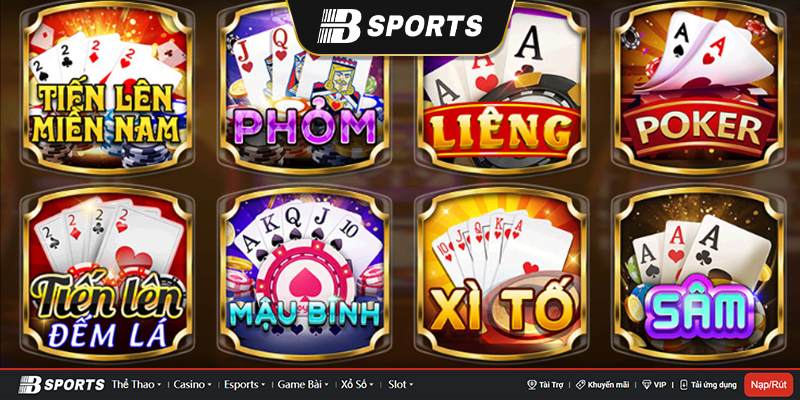 Đa dạng trò chơi bài online