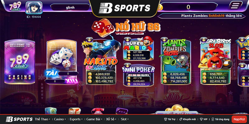 Nhiều tựa game slot hấp dẫn tại 789 club