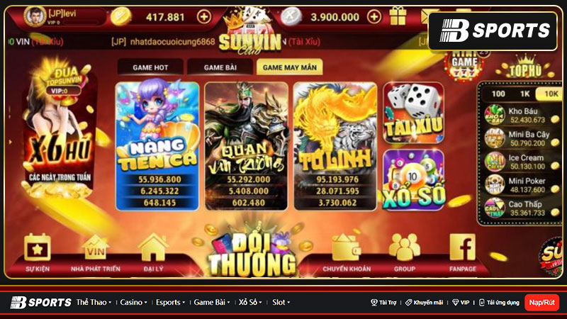 Ưu điểm của nhà cái SUNVIN 