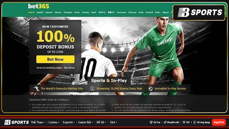 Phí gửi và rút tiền cực ưu đãi của 365bet 