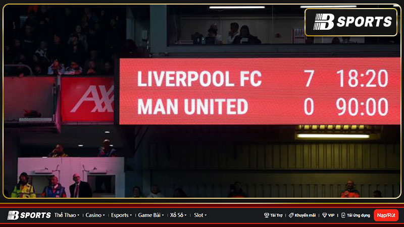 Liverpool thắng MU với một tỷ số không tưởng