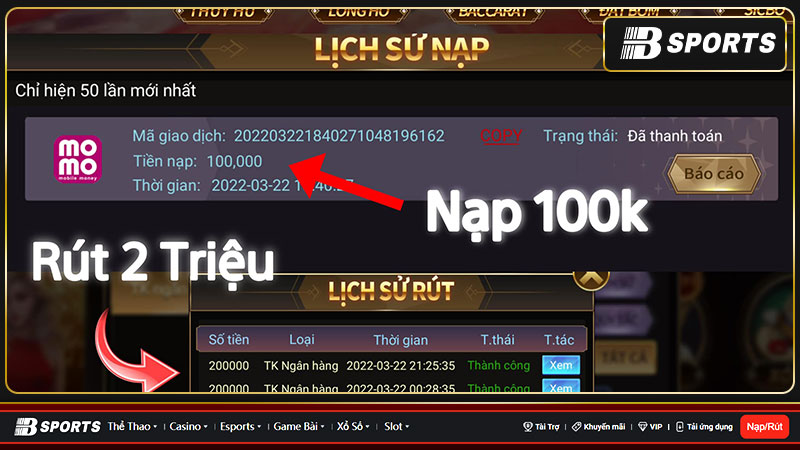 Thao tác giao dịch khi cá cược tại b8 bet cực nhanh gọn