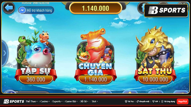 Bắn cá 1000 online đổi thưởng liền tay hấp dẫn