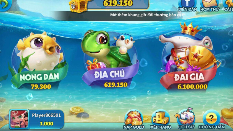 Chơi game bắn cá 3D online siêu hấp dẫn người chơi đặt cược