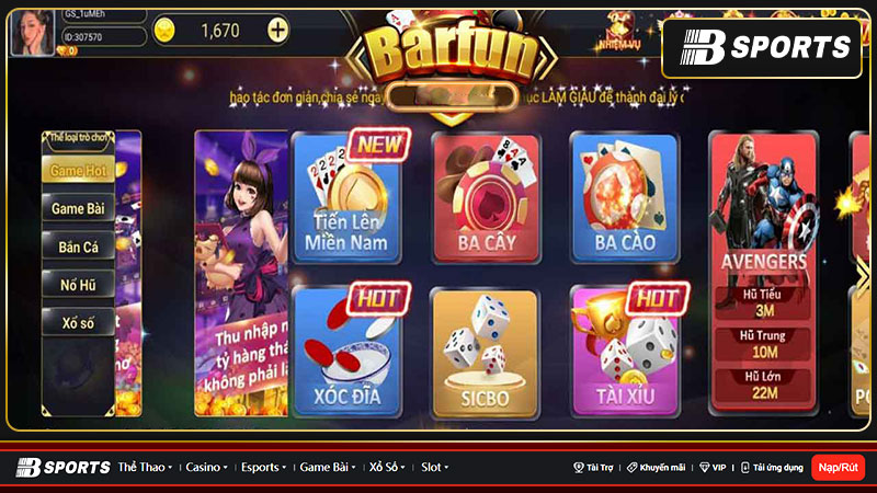 Barfun - Đơn vị cung cấp game bài & cá cược hàng đầu Việt Nam