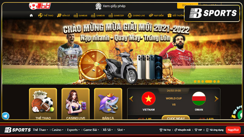 Bóng 68 sẽ mang đến cho người chơi 4 thể loại cá cược chính