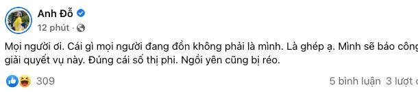 Cô nàng đã ngay lập tức đăng status bác bỏ