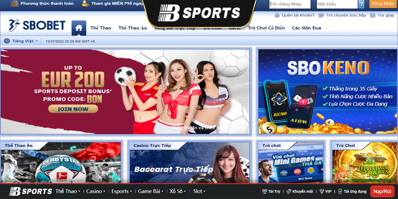 Giao diện sbobet thân thiện