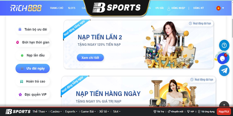 Khuyến mãi Rich888 hấp dẫn thế nào?