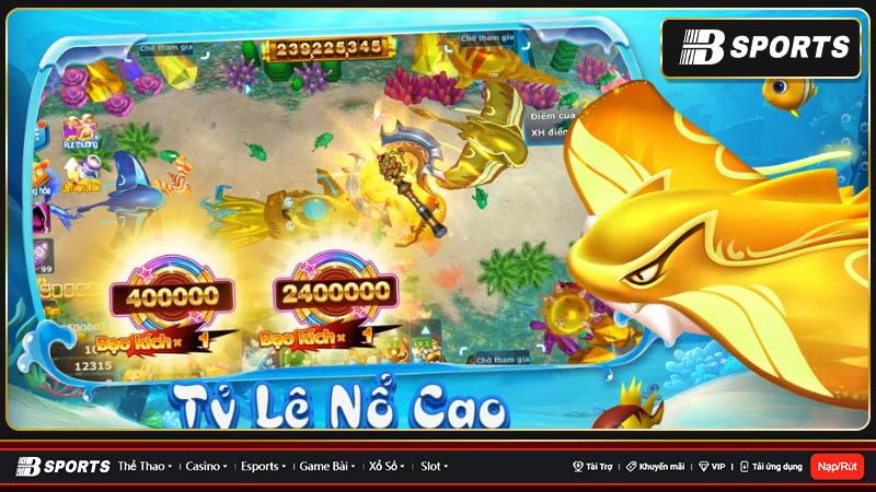Chế độ chơi vua bắn cá 3D online mang lại nhiều giải thưởng lớn