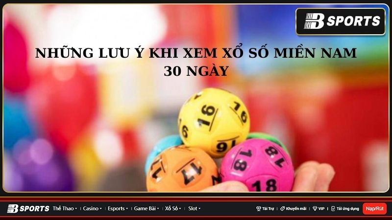 Xổ số miền Nam 30 ngày