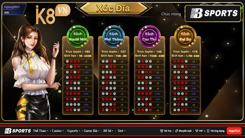 Xóc đĩa online k8vn 